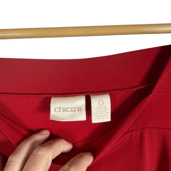 Chico’s Women’s Cold Shoulder Flowy Mini Dress Red Size XS (0) - Picture 5 of 10